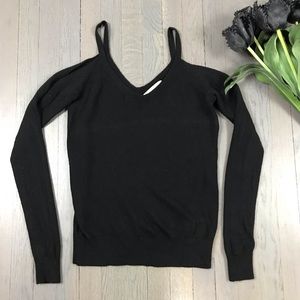 LOFT Cold Shoulder V-Neck Long Sleeve Sweater XS